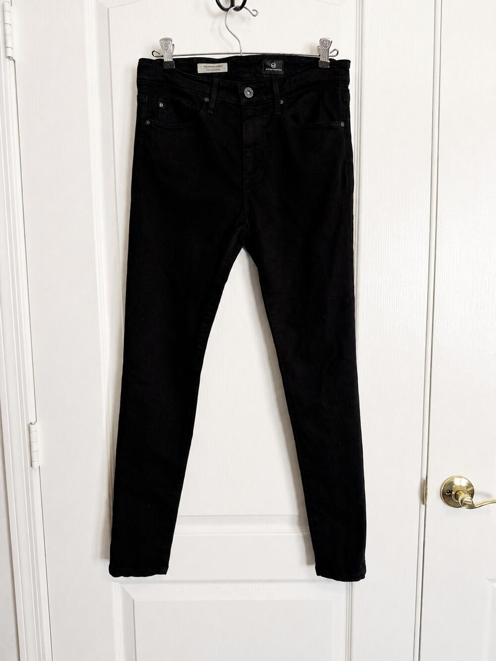 AG Adriano Goldschmied Farrah Skinny Jeans 27R Black Mid Rise Stretch USA